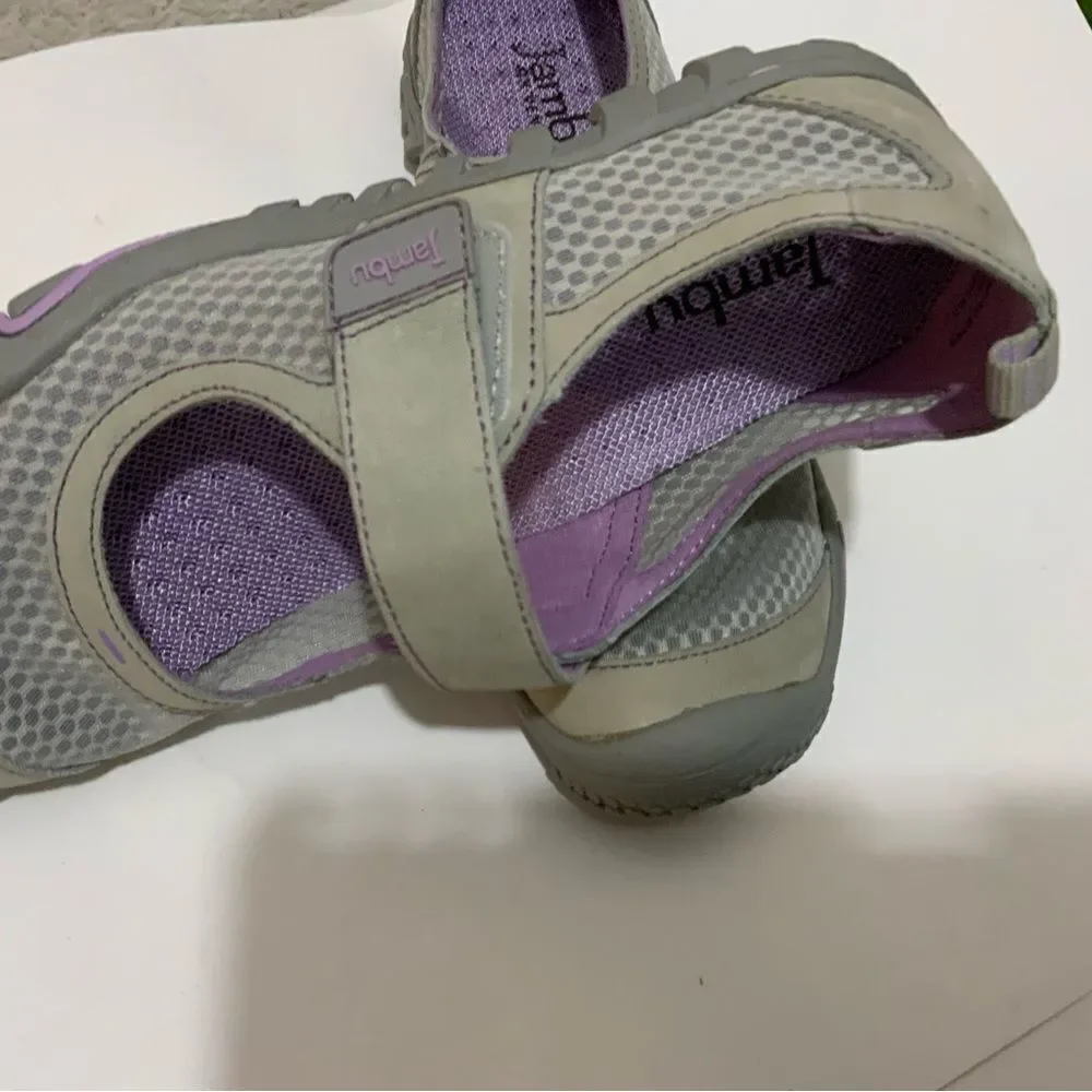 NEW Womens Jambu Pathfinder Mary Jane Shoes Light Gray Purple Retail $99